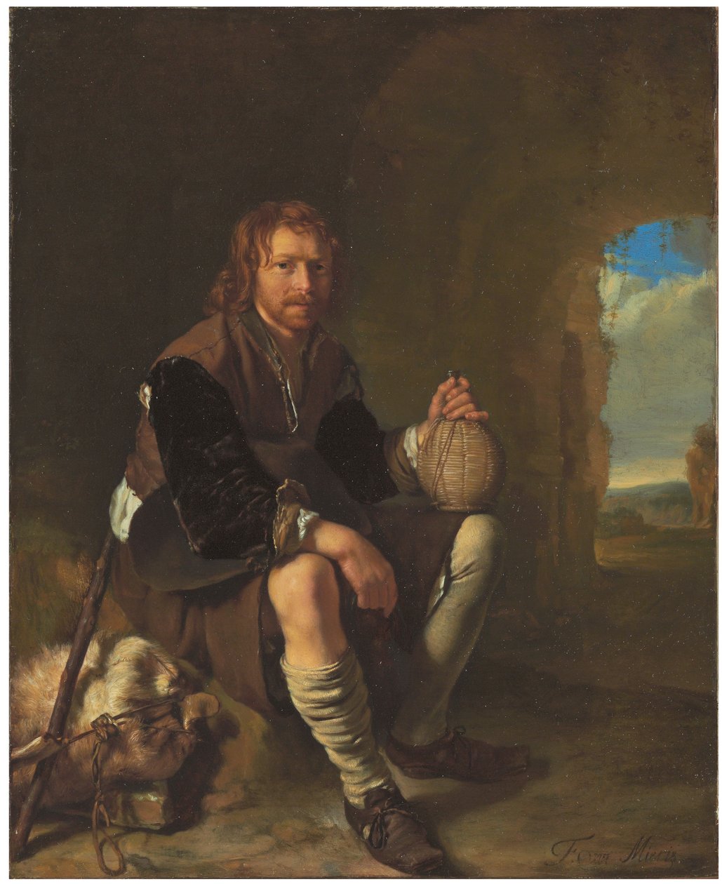 Ein Reisender in Ruhe von Frans van Mieris