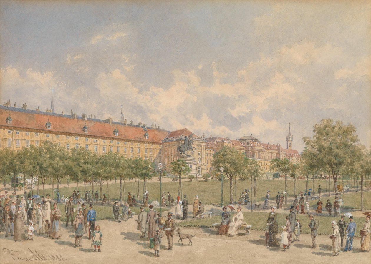 Der Heldenplatz in Wien mit Blick auf den Leopoldinischen Trakt der Hofburg von Franz Alt