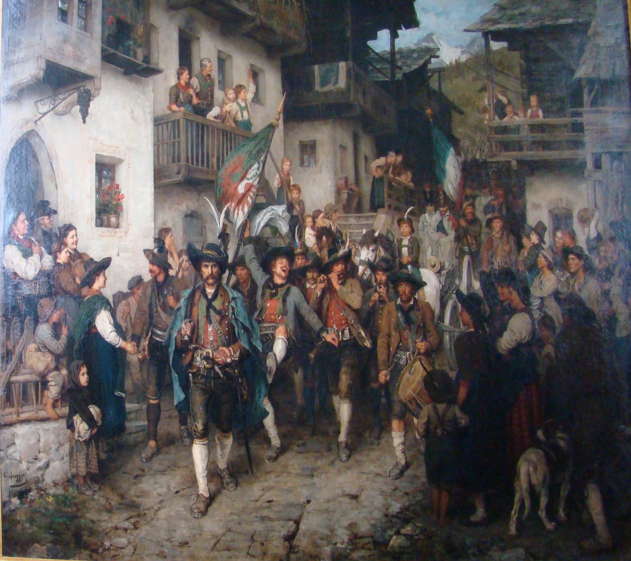 Heimkehrender Tiroler Landsturm im Krieg von 1809 von Franz Defregger