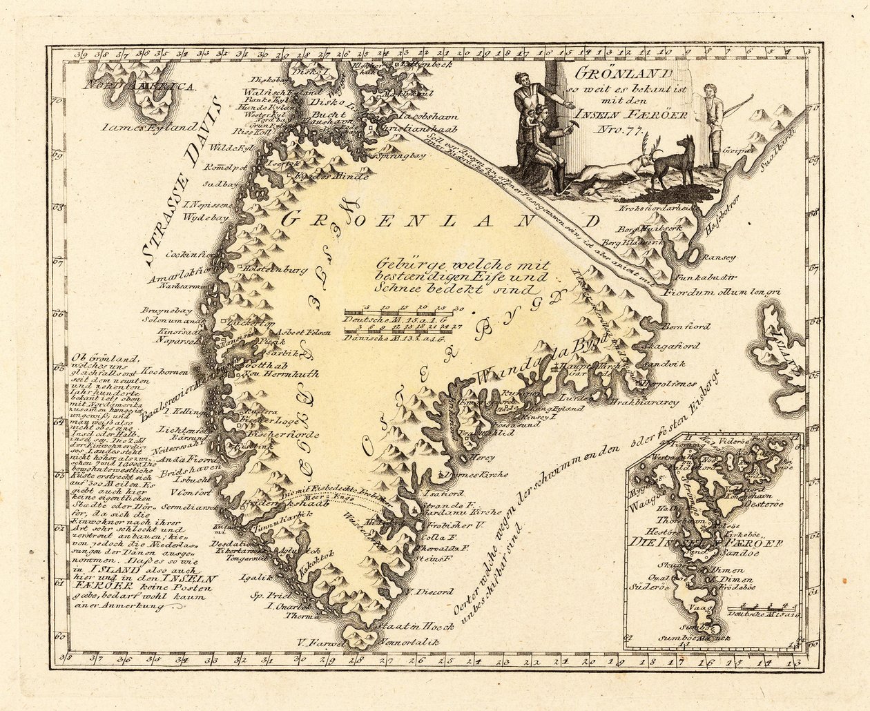 Grönland mit den Färöer Inseln von Franz Johann Joseph von Reilly