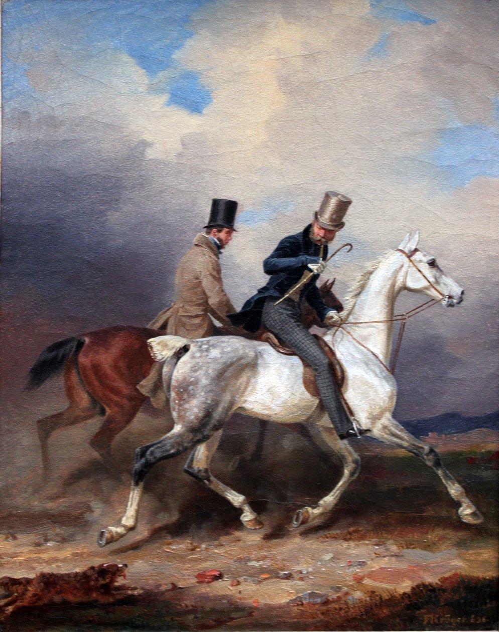 Prinz Wilhelm reitet in Begleitung des Künstlers aus von Franz Krüger