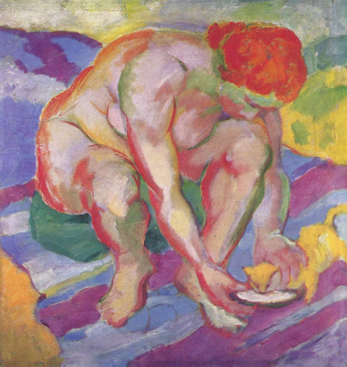 Akt mit Katze von Franz Marc