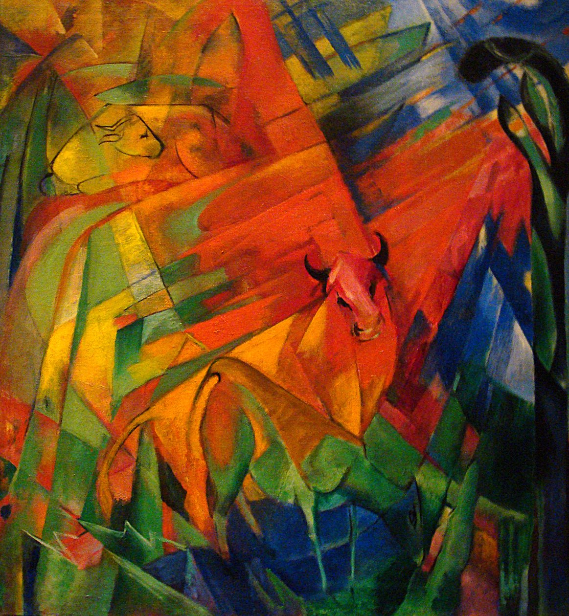 Tiere in einer Landschaft von Franz Marc