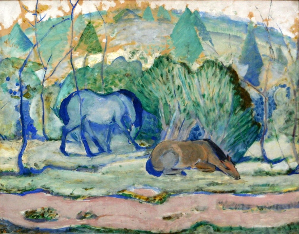 Pferde auf der Weide von Franz Marc