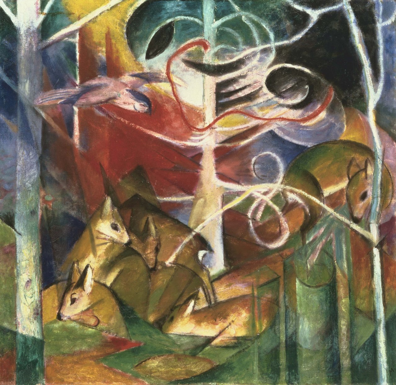 Hirsche im Wald I von Franz Marc