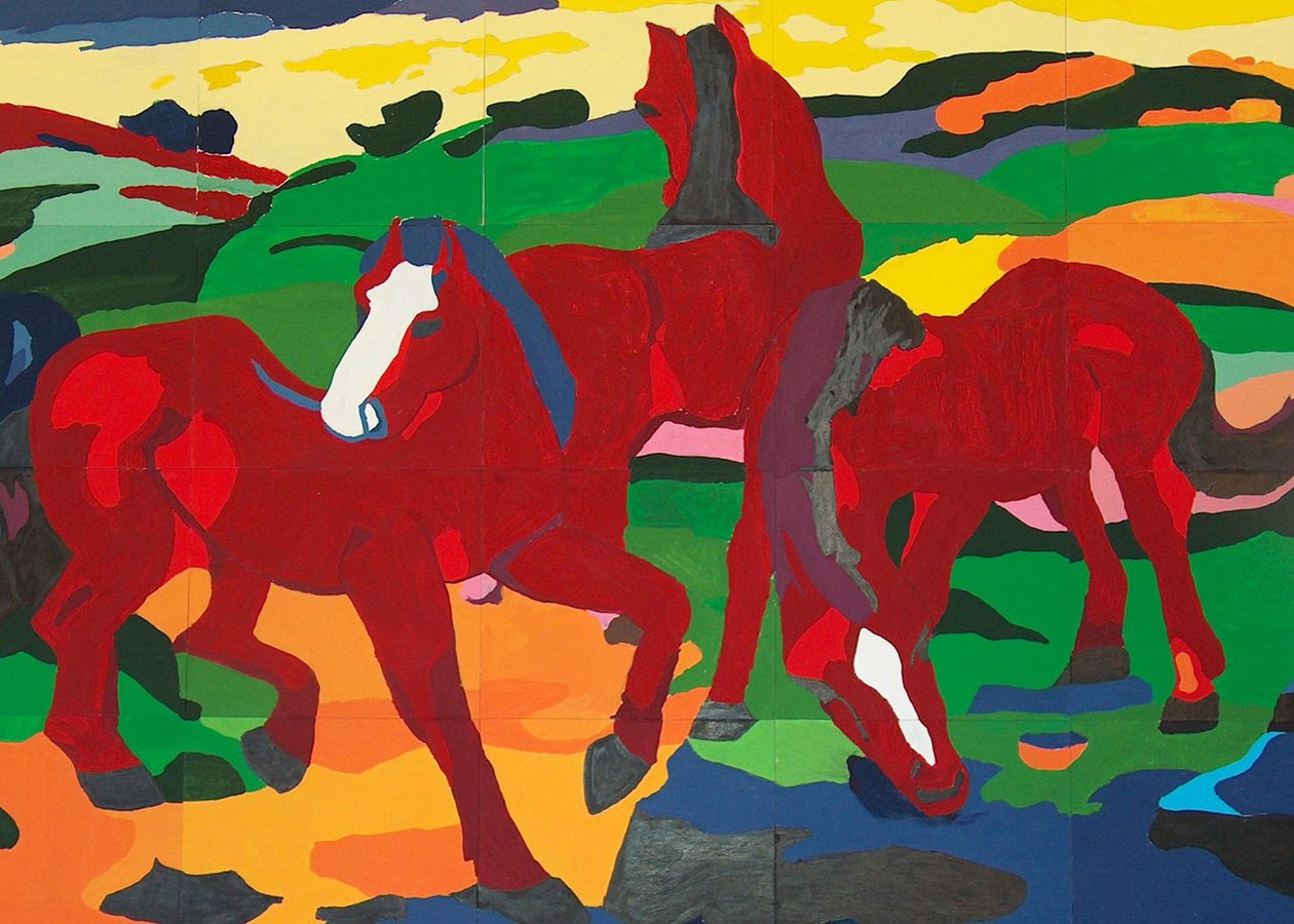 Rote Pferde von Franz Marc