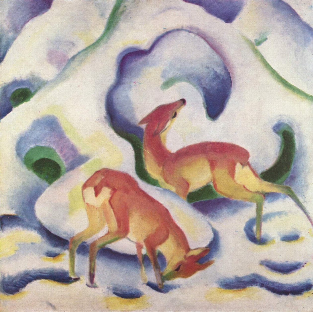 Rehe im Schnee von Franz Marc