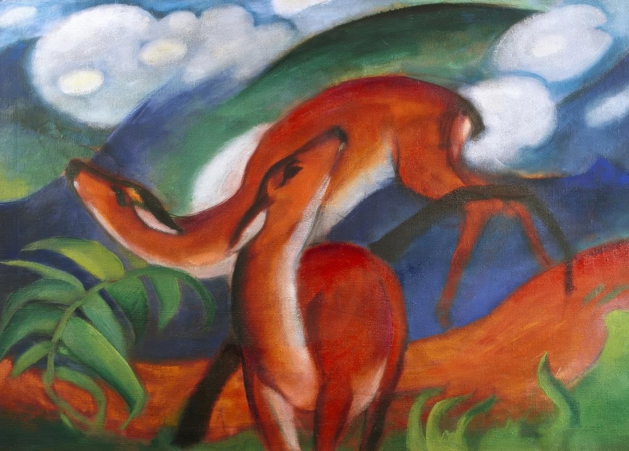 Rote Rehe II von Franz Marc