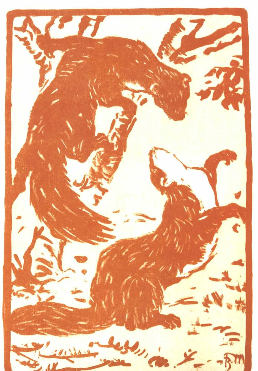 Spielende Wiesel von Franz Marc