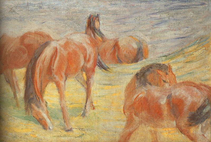 Weidende Pferde von Franz Marc
