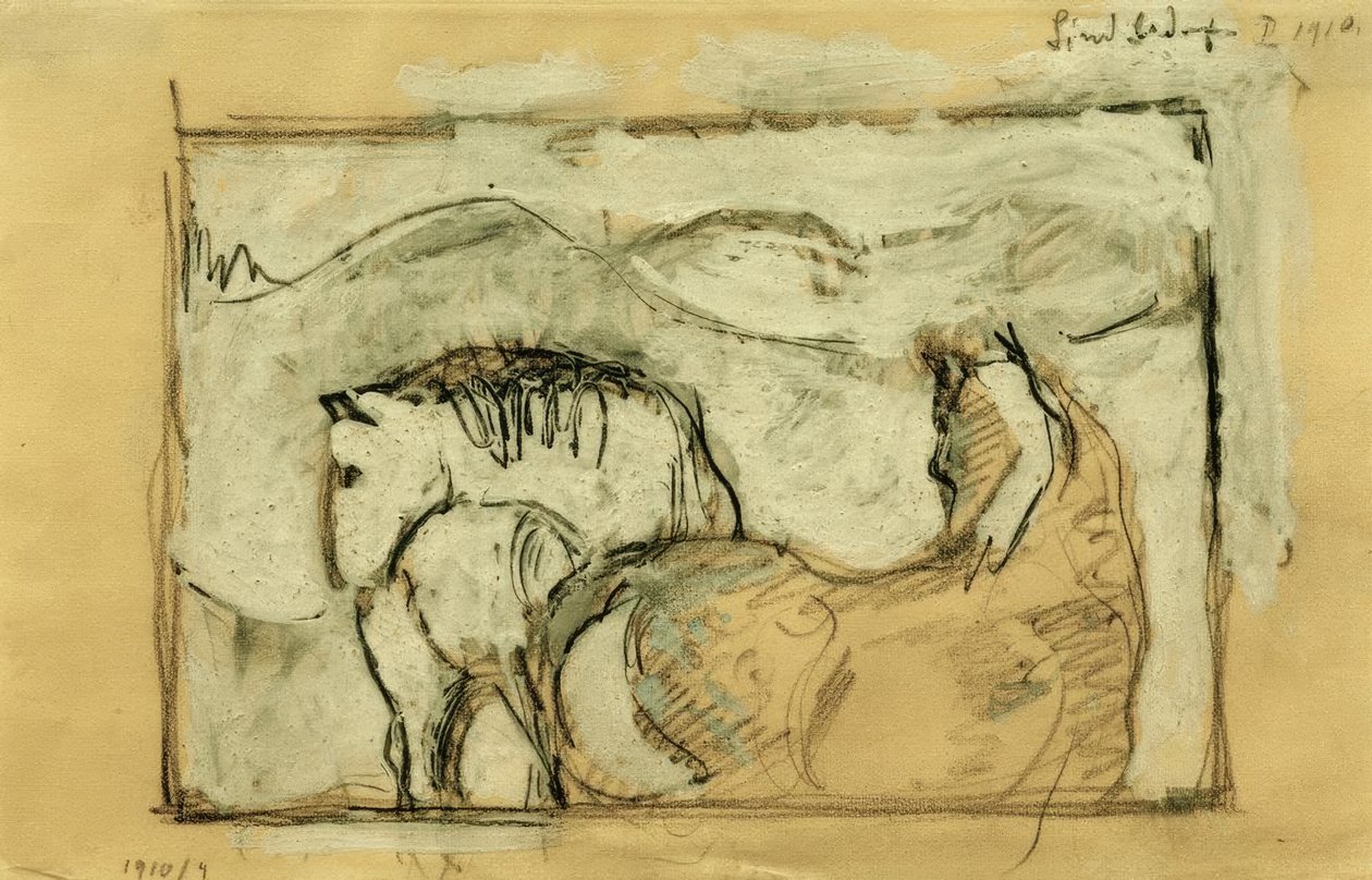 Zwei Pferde von Franz Marc