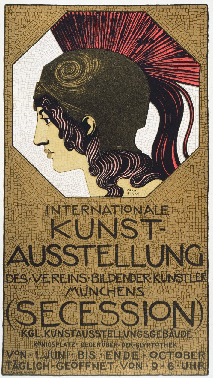 Plakat für eine Ausstellung der Sezessionskunst, 1893 von Franz von Stuck