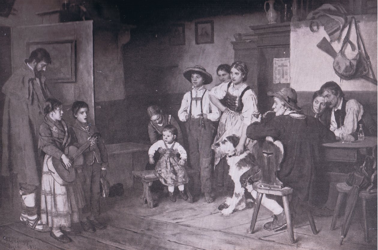 Italienische Wandersänger, Bibbys Annual, 1916-1917 von after Franz Defregger