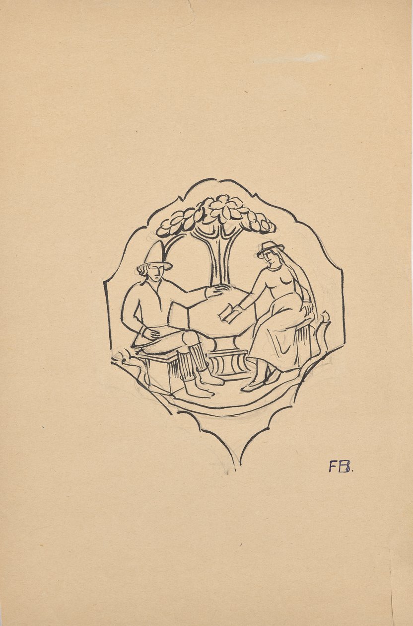 Bauernpaar (Zwickelfüllung eines Möbelstücks?) von Franz Barwig d. Ä.