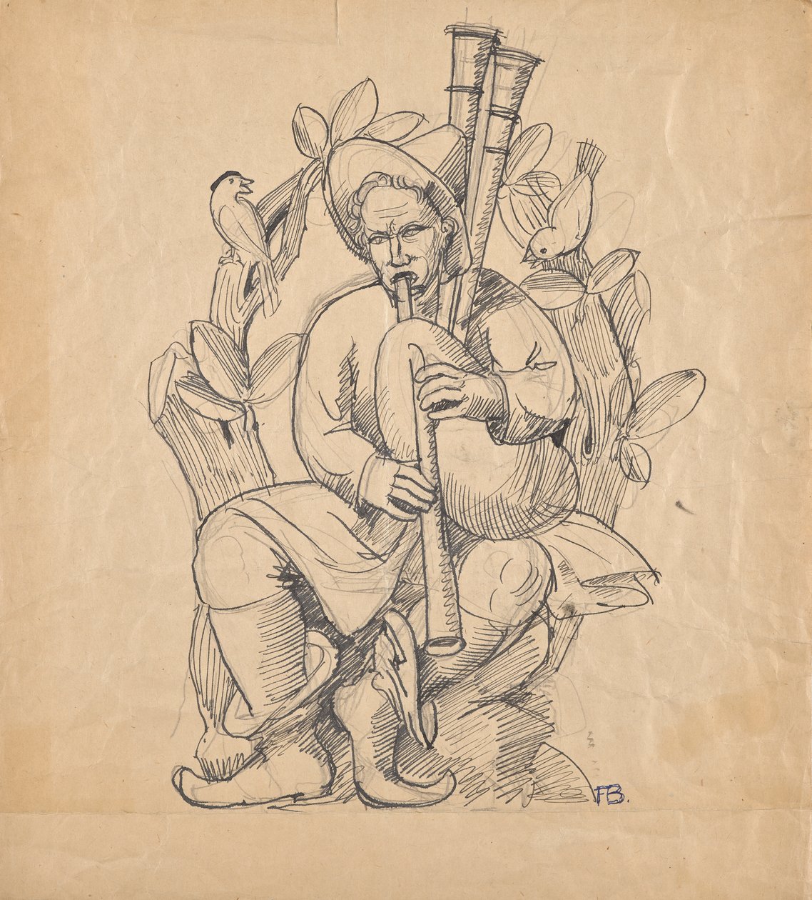 Dudelsackspieler von Franz Barwig d. Ä.
