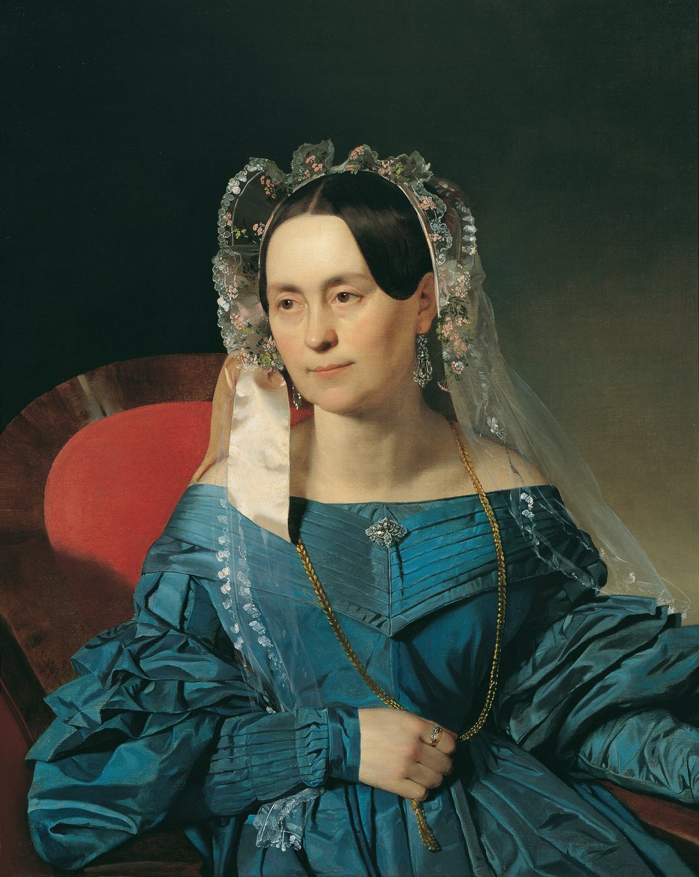 Dame im blauen Kleid von Franz Eybl