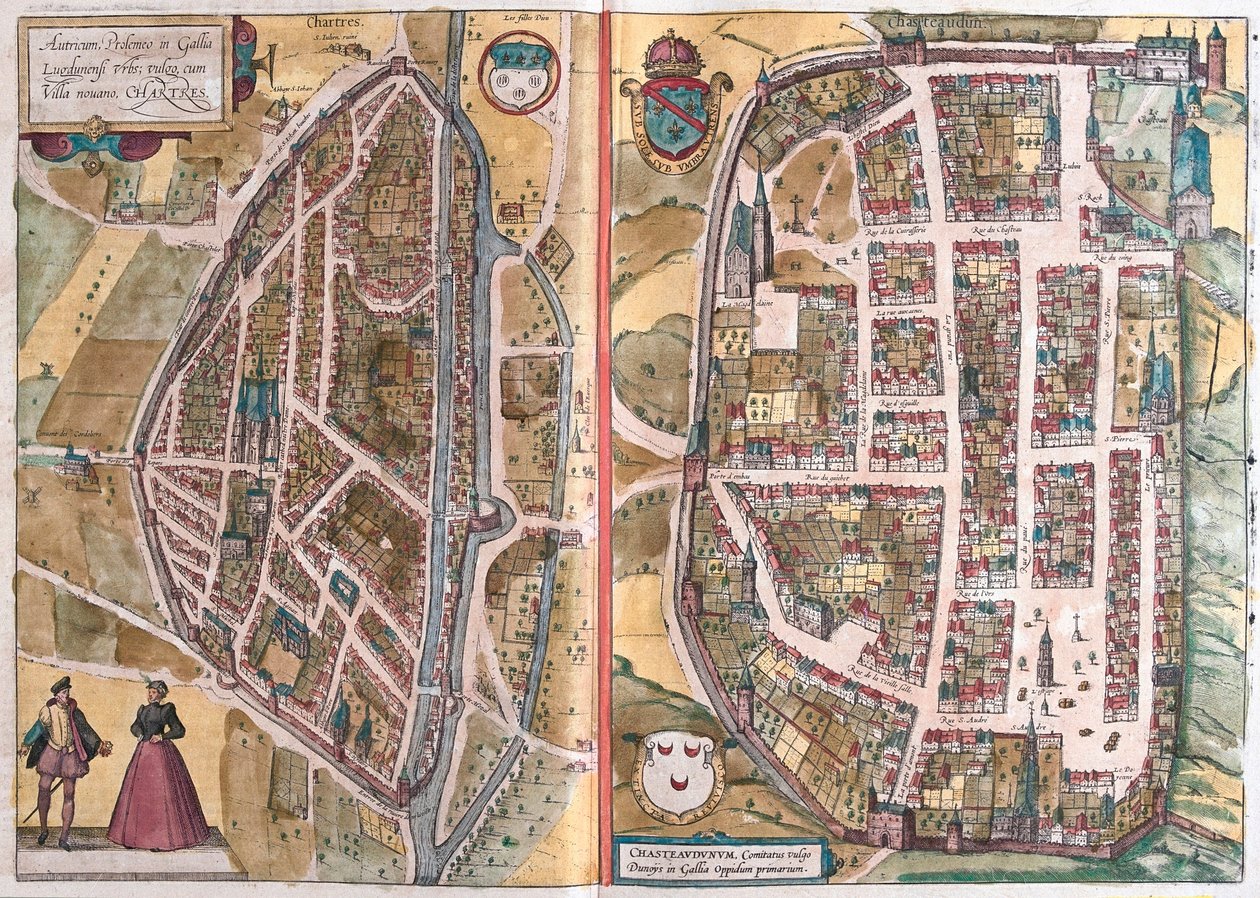 Chartres und Chateaudun, Frankreich von Franz Hogenberg