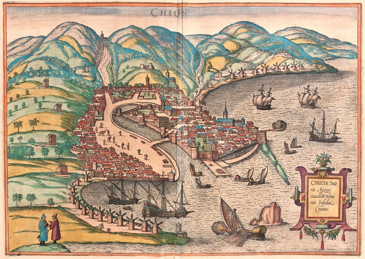 Chios oder Chio, Griechenland (Gravur) von Franz Hogenberg