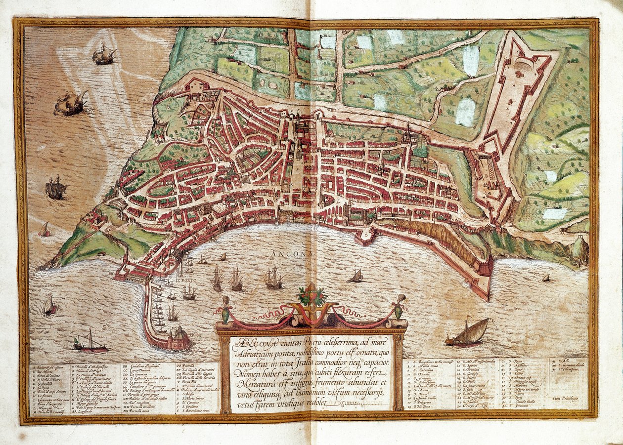 Karte von Ancona von Franz Hogenberg