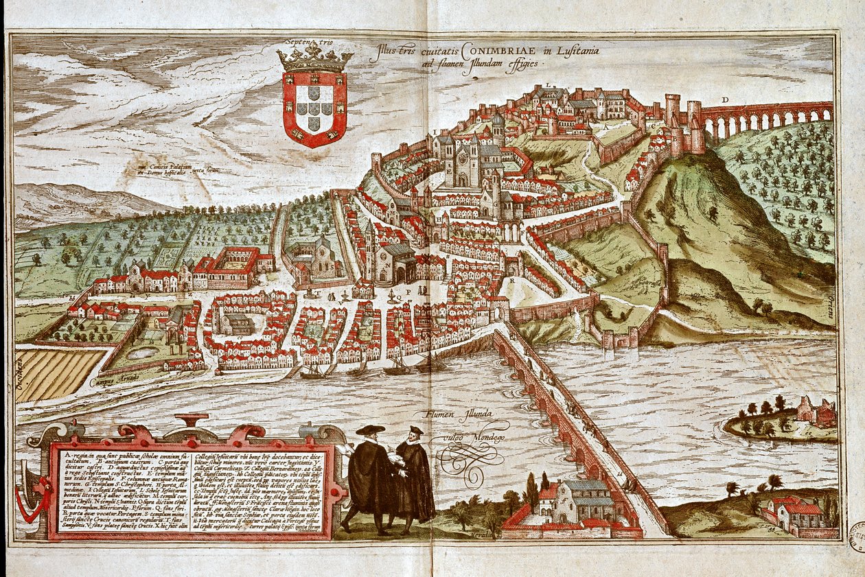 Karte von Coimbra von Franz Hogenberg