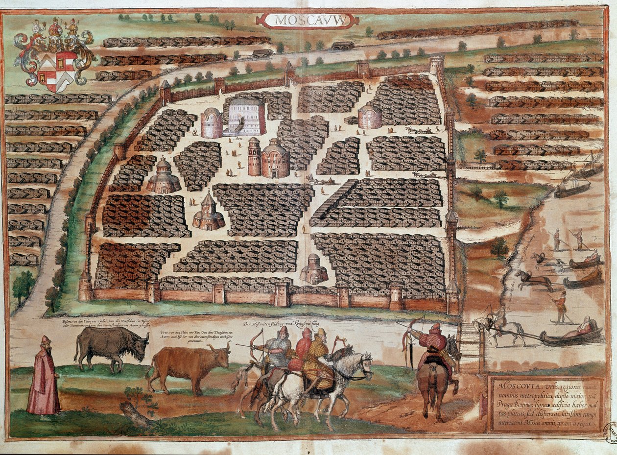 Karte von Moskau (Gravur) von Franz Hogenberg