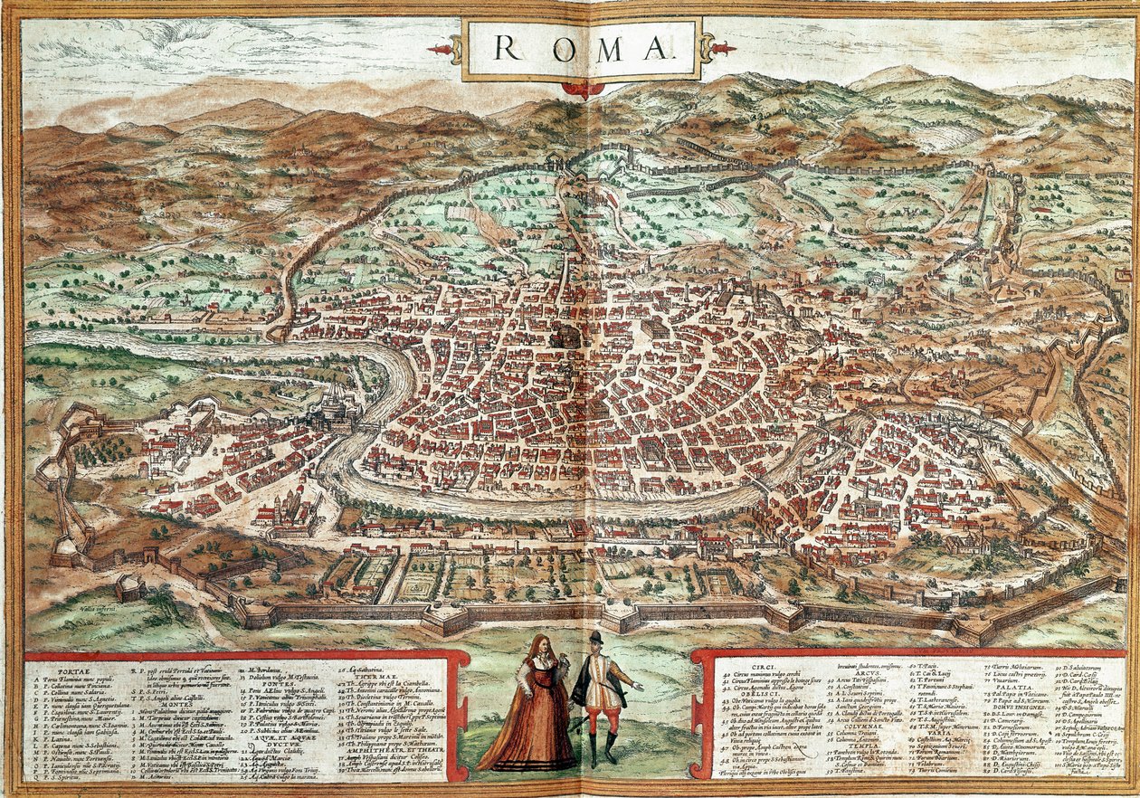 Karte von Rom von Franz Hogenberg