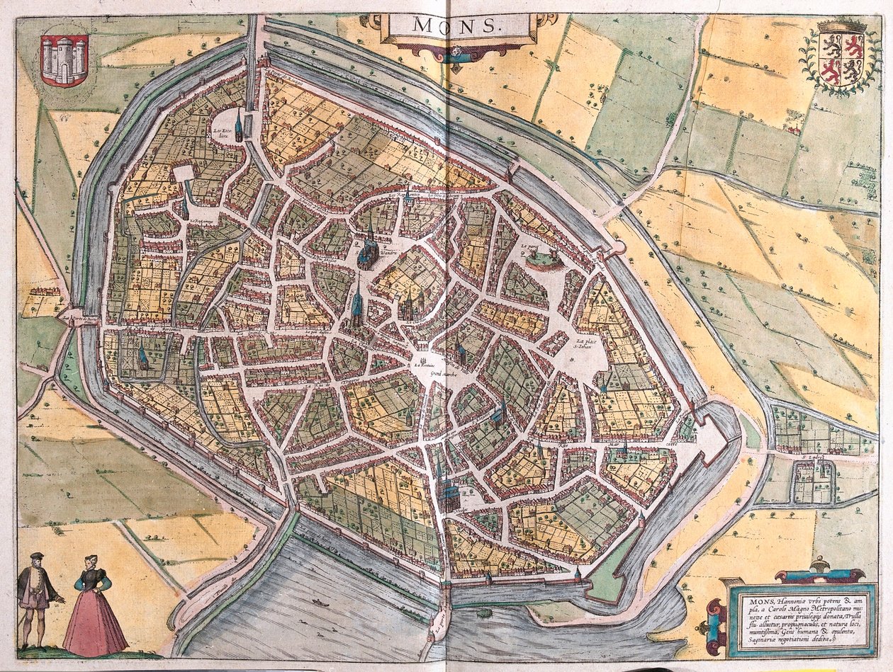 Mons, Belgien (Gravur) von Franz Hogenberg