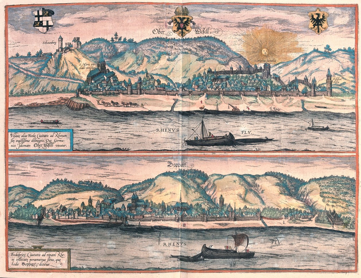 Oberwesel und Boppard, Deutschland von Franz Hogenberg