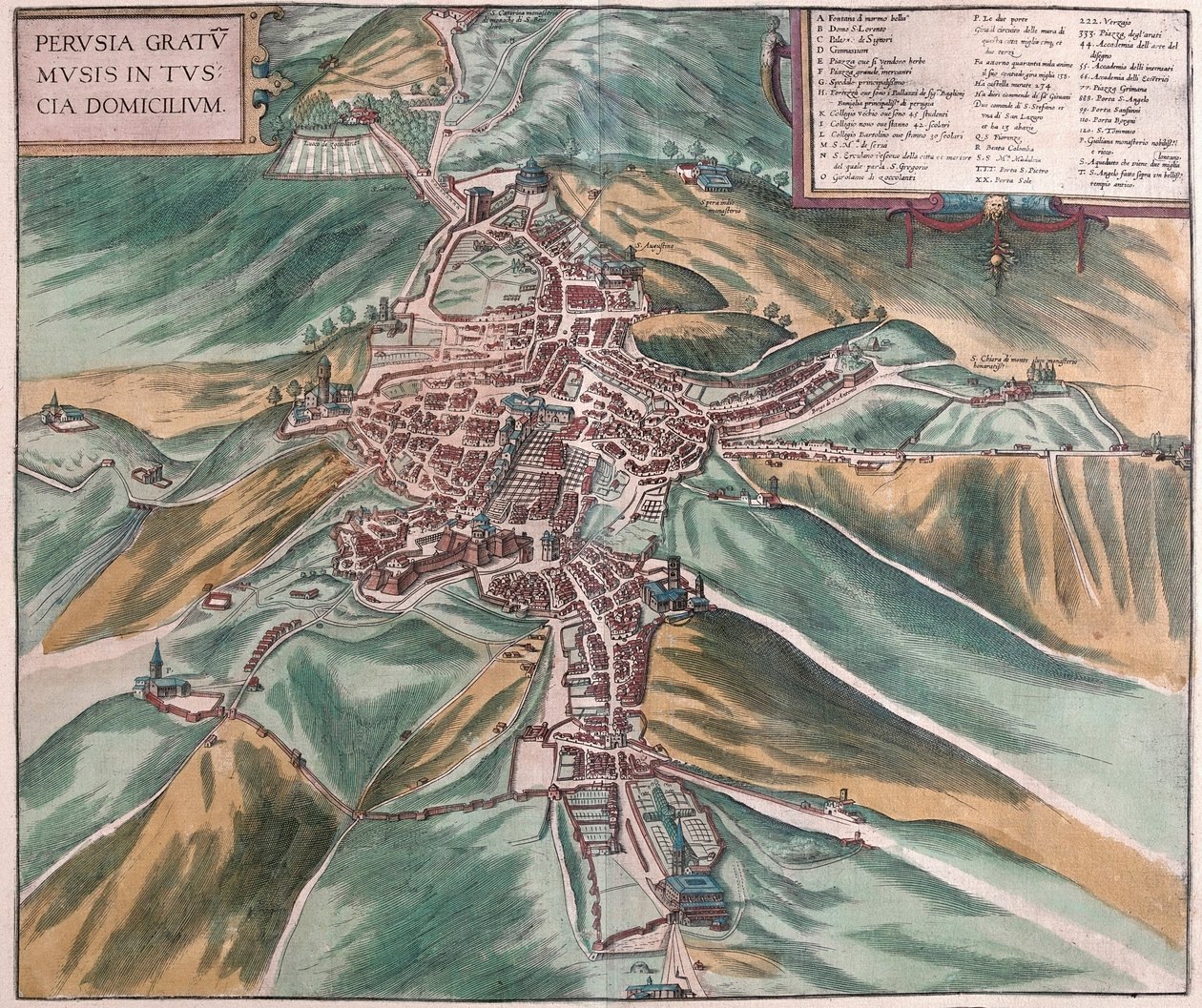 Perugia, Italien (Stich) von Franz Hogenberg