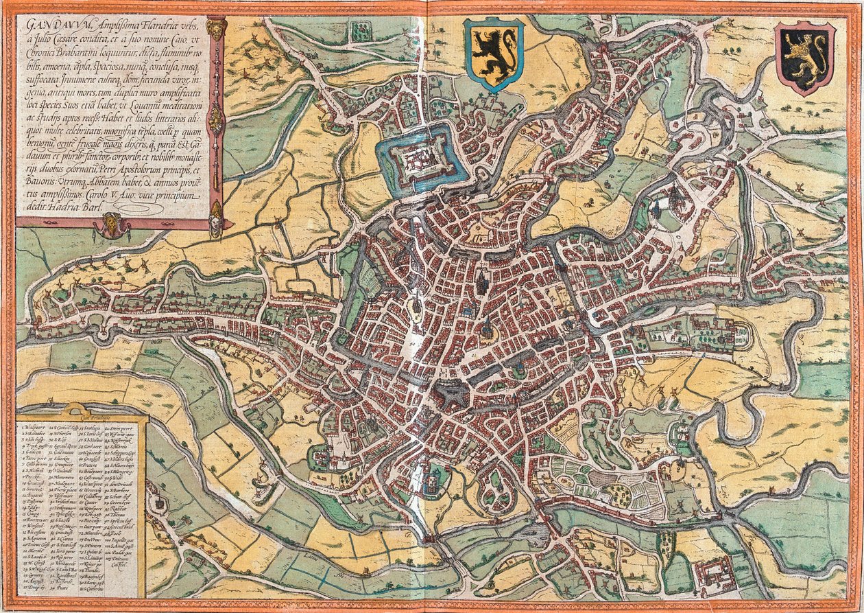 Plan von Gent, Belgien von Franz Hogenberg