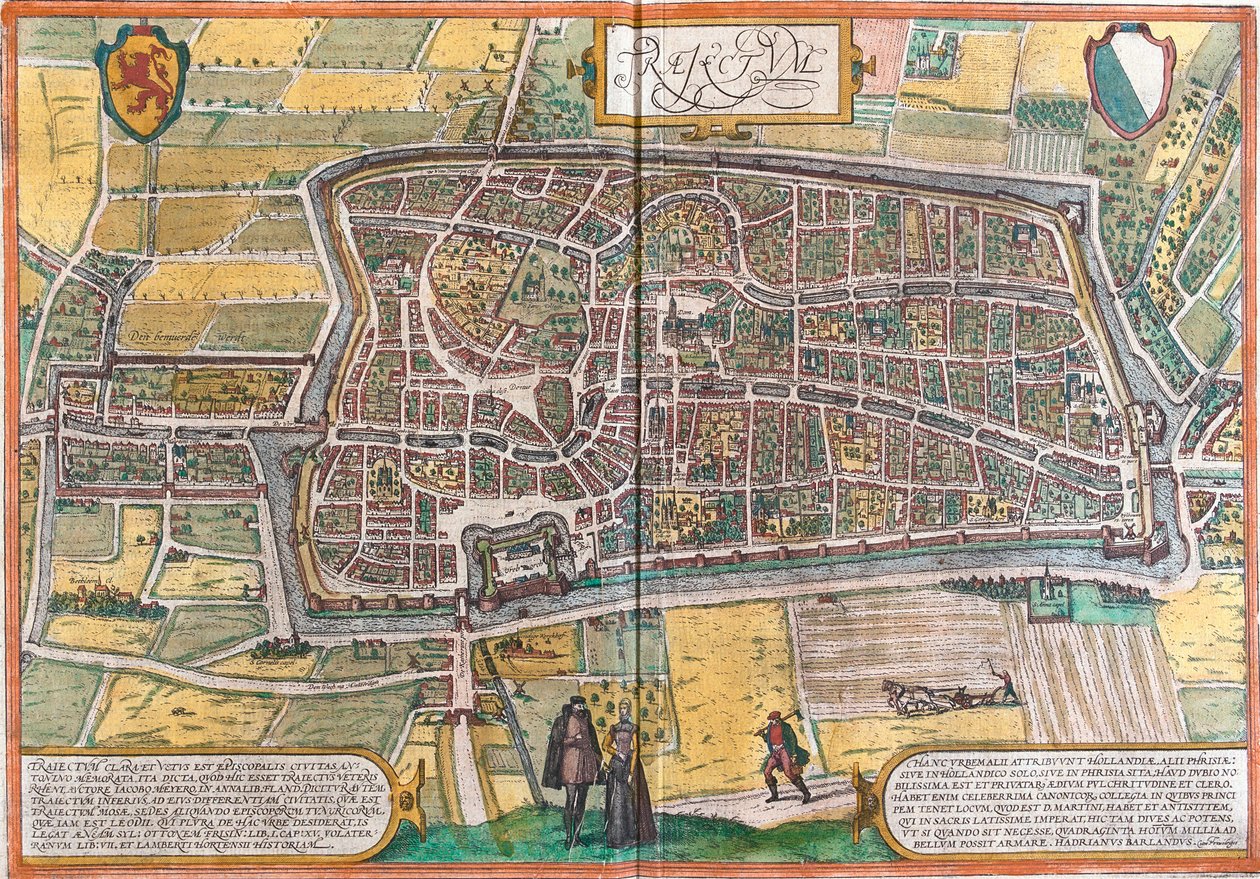 Plan von Maastricht (Traiectum), Niederlande (Radierung) von Franz Hogenberg