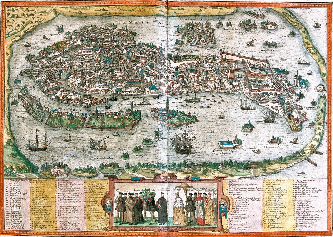 Plan von Venedig, Italien von Franz Hogenberg