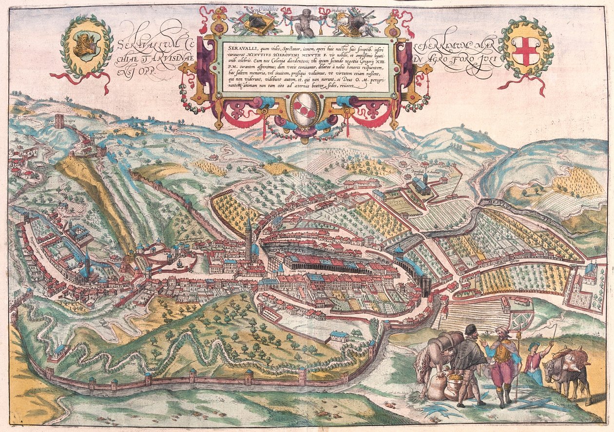 Serravalle, Vittorio Veneto (Treviso), Italien (Gravur) von Franz Hogenberg