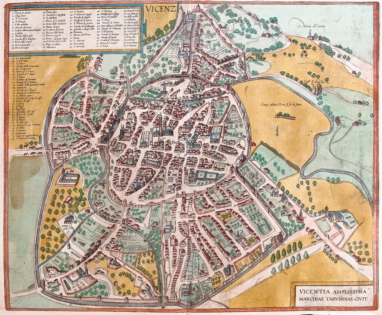 Vicenza, Italien (Stich) von Franz Hogenberg