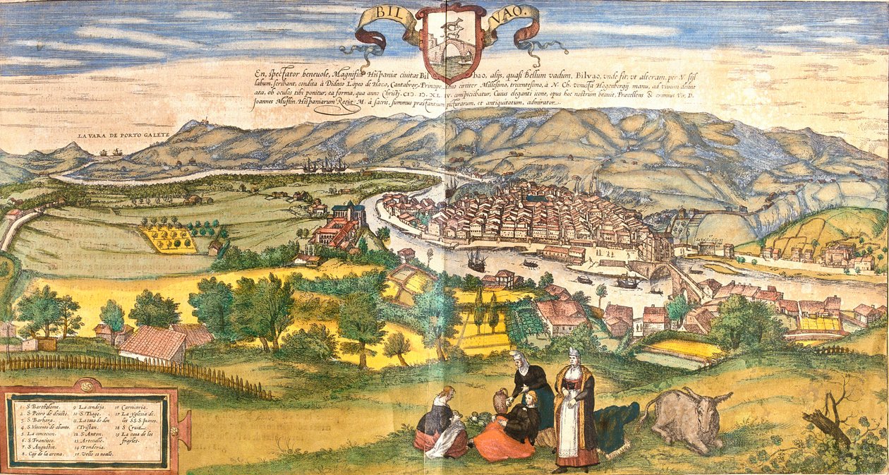Ansicht von Bilbao, Spanien von Franz Hogenberg