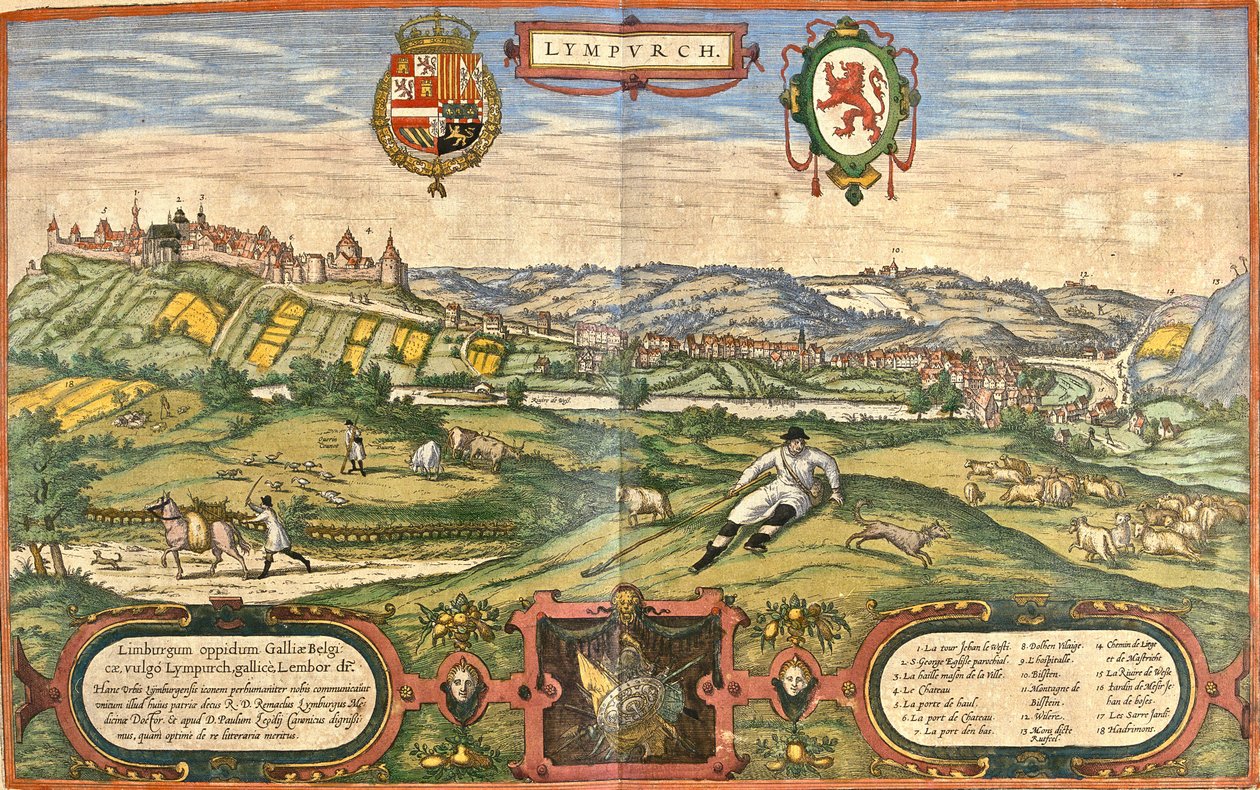 Ansicht von Limburg (Lympurch), Niederlande von Franz Hogenberg