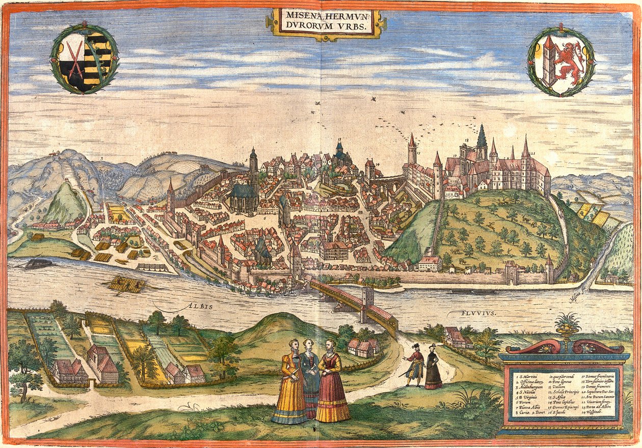 Ansicht von Meißen (Misena), Deutschland von Franz Hogenberg