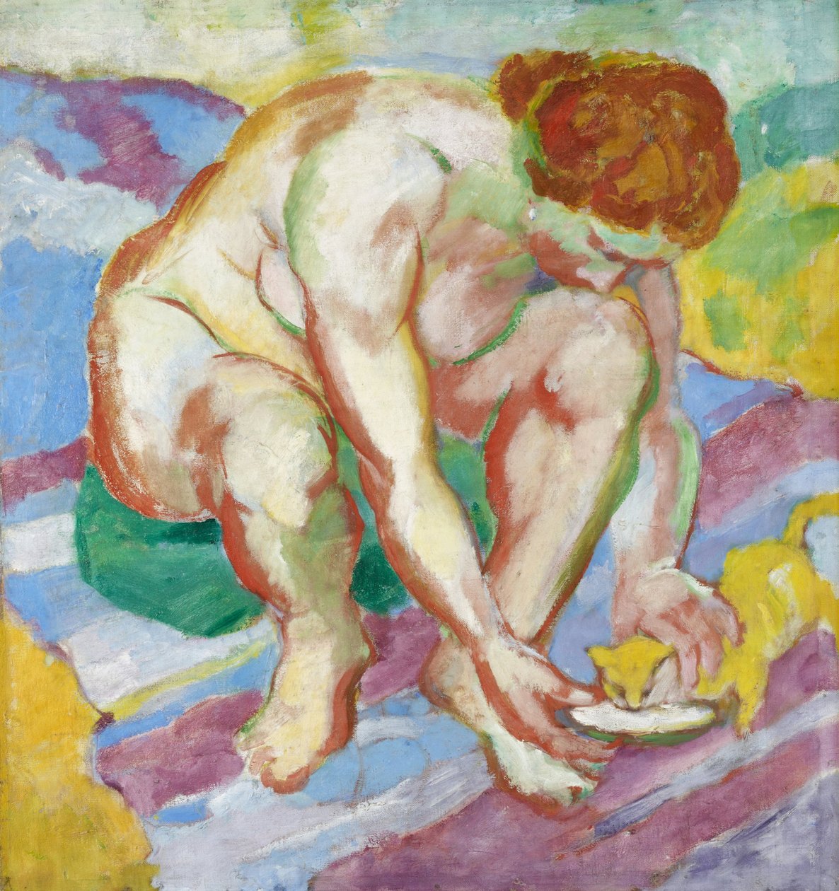 Akt mit Katze von Franz Marc