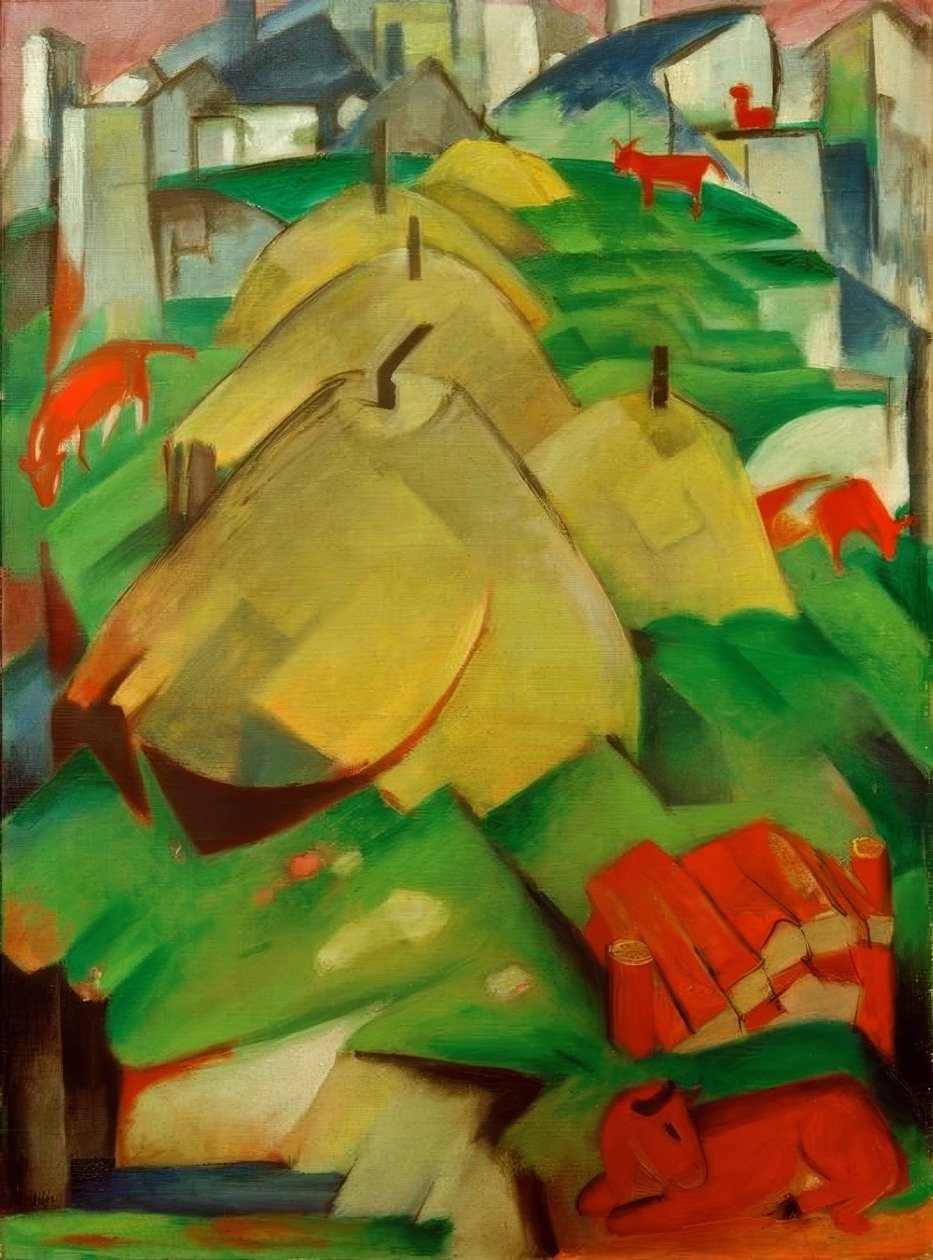 Alpenszene (Streuhocken) von Franz Marc