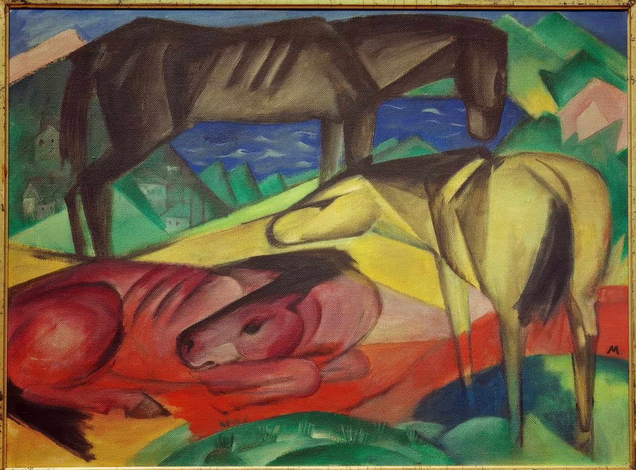 Drei Pferde II von Franz Marc