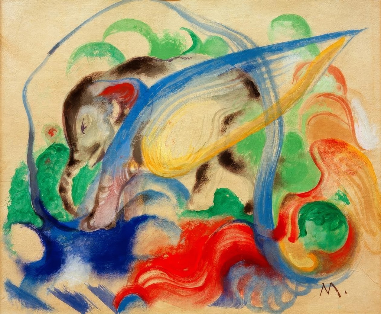 Fabeltier (Grauer Elefant) von Franz Marc