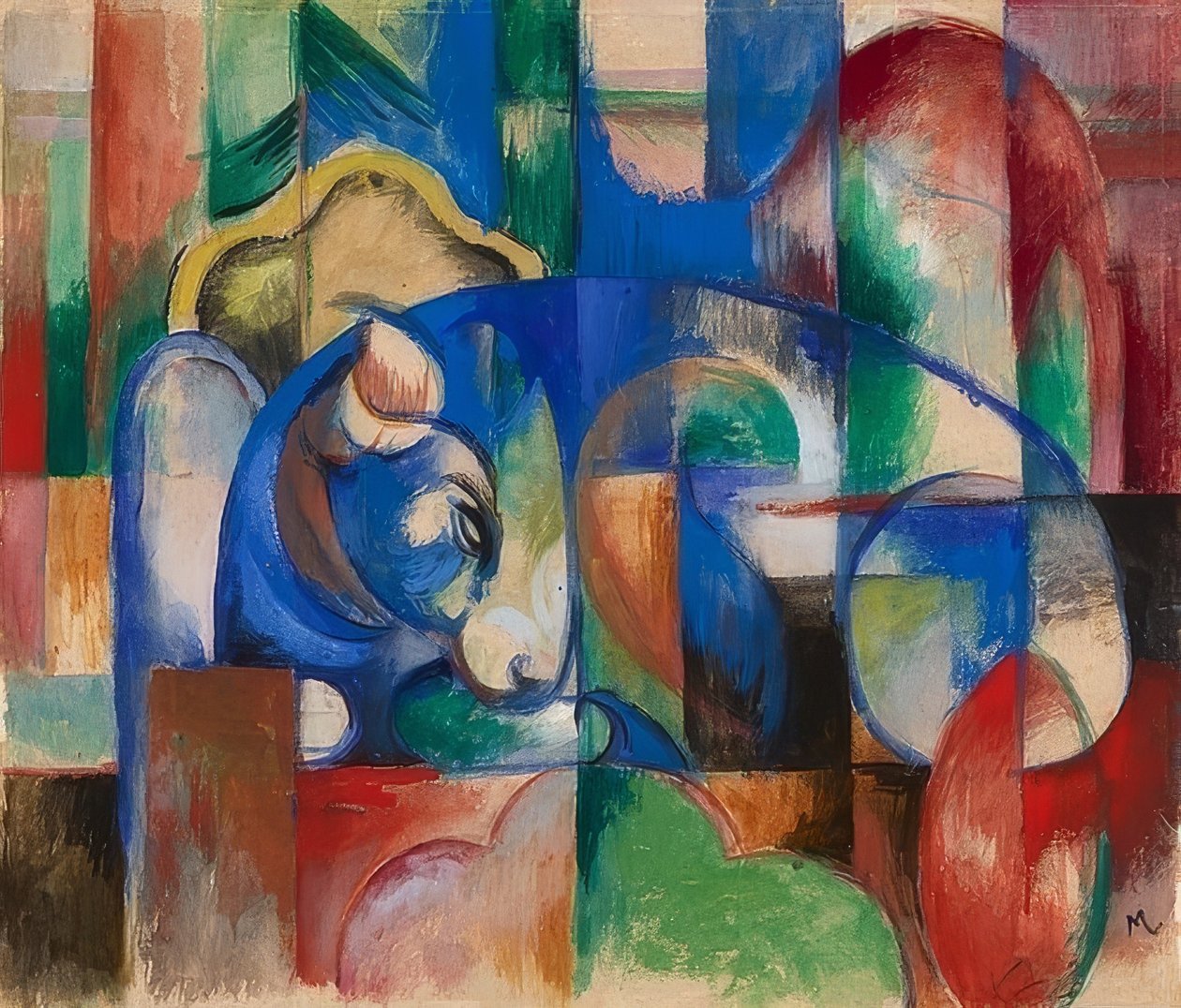 Liegender Stier von Franz Marc