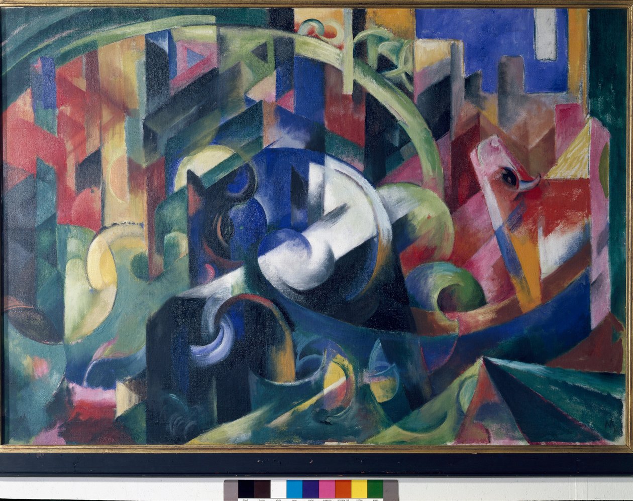 Gemälde mit Ochsen von Franz Marc