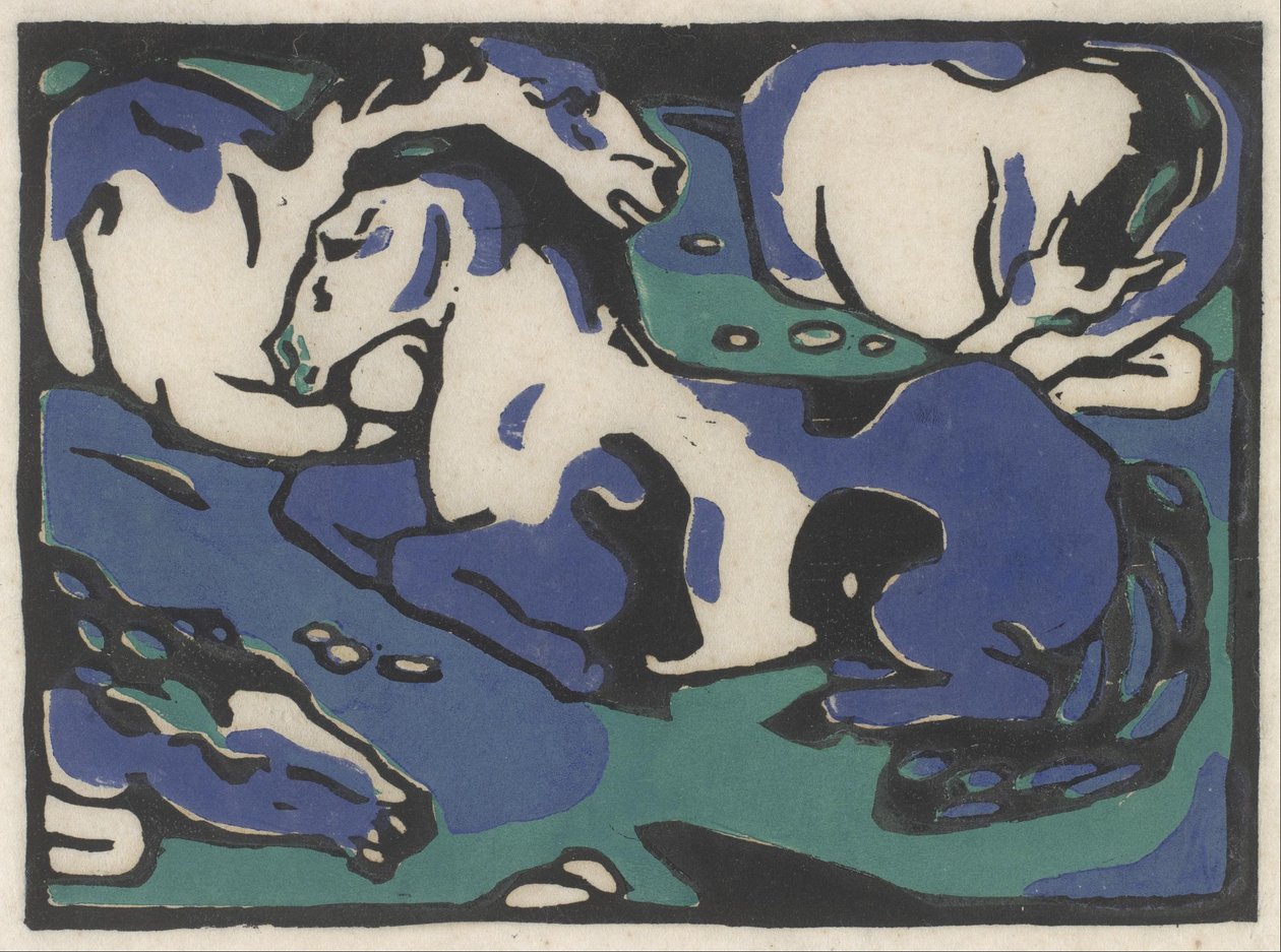 Ruhende Pferde von Franz Marc