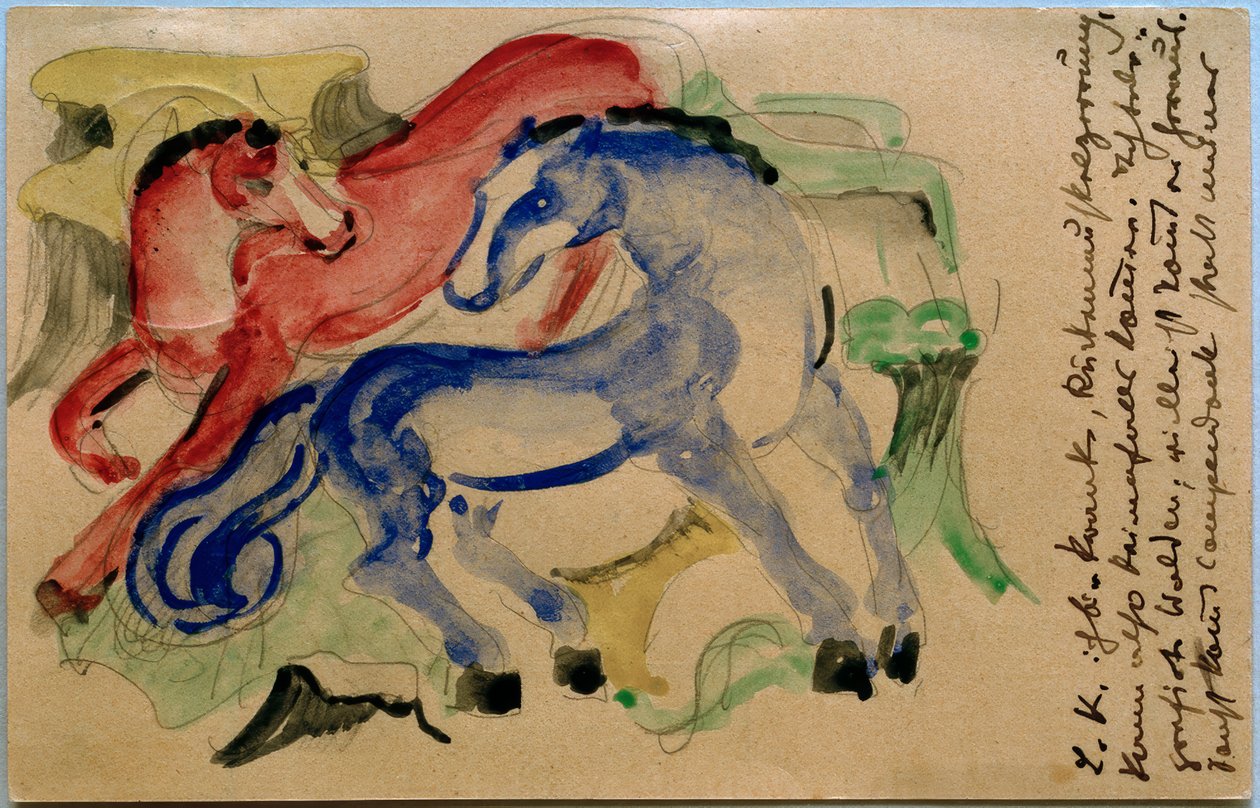 Rotes und blaues Pferd von Franz Marc