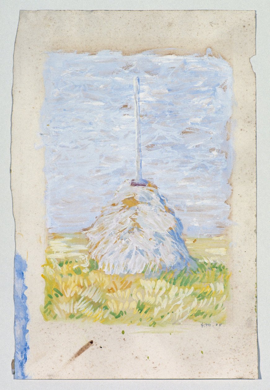 Kleines Schilfhaus in der Nähe von Brunnenbach von Franz Marc