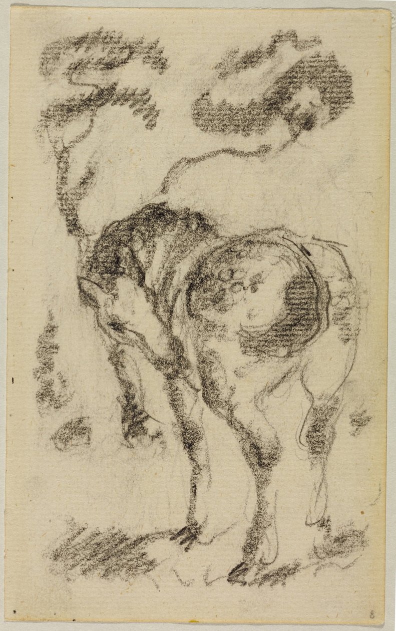 Stehendes Pferd mit Bäumen von Franz Marc