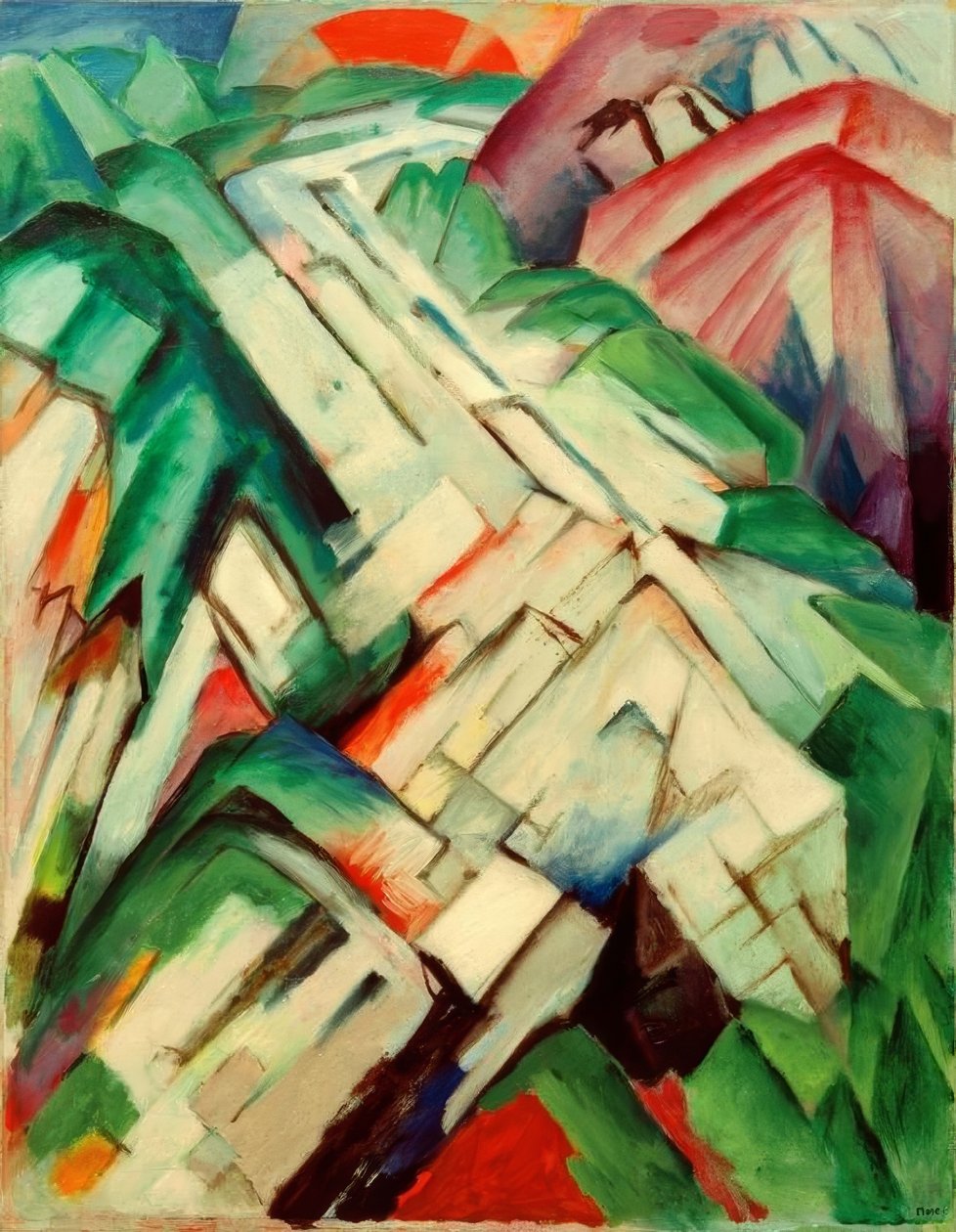 Steiniger Weg (Gebirge / Landschaft) von Franz Marc