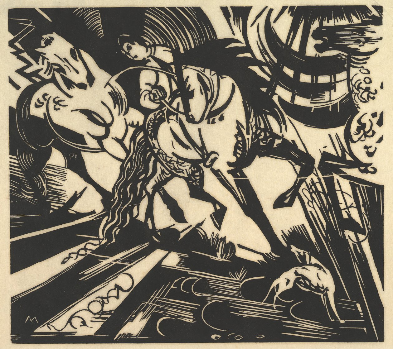 Die Reitschule, 1913 von Franz Marc