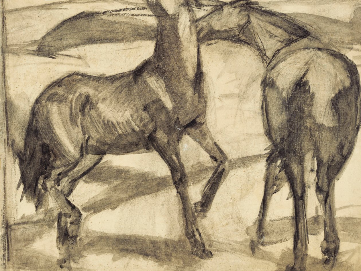 Zwei Pferde von Franz Marc